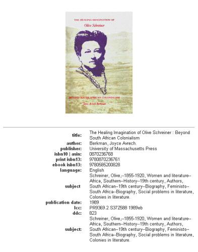 ﻿تخیل شفابخش الیو شراینر: فراتر از استعمار آفریقای جنوبی