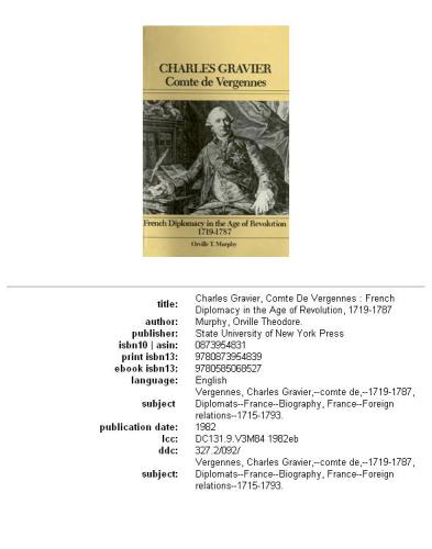 ﻿چارلز گراویه، کنت دو ورژن - دیپلماسی فرانسوی در عصر انقلاب، 1719-1787