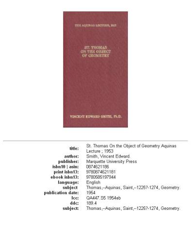 ﻿سنت توماس در مورد شیء هندسه (سخنرانی آکویناس 18)
