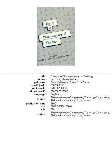 ﻿مقالاتی در الهیات پدیدارشناسی