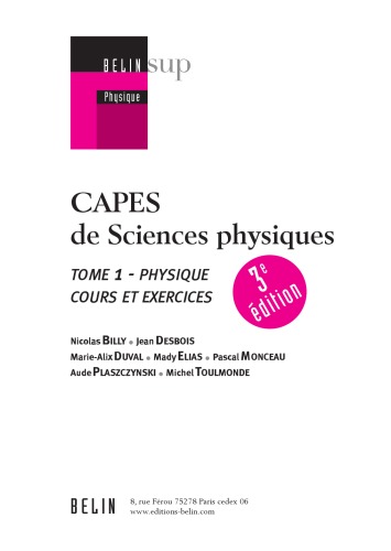 ﻿CAPES of Physics: جلد 1: فیزیک، درس و تمرین، ویرایش سوم
