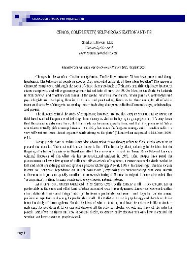﻿آشوب، پیچیدگی، خود سازماندهی و ما (2000)(en)(5s)