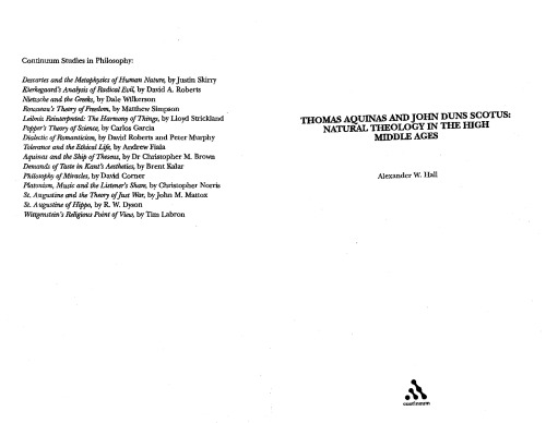 ﻿توماس آکویناس و جان دونس اسکاتوس: الهیات طبیعی در قرون وسطی عالی (مطالعات پیوسته در فلسفه)