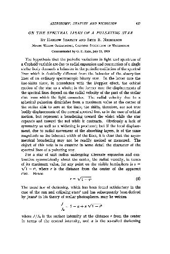 On the Spectral Lines of a Pulsating Star (1919) (en) (7 ثانیه)