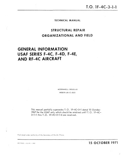﻿تعمیرات سازه اطلاعات سازمانی و میدانی اطلاعات عمومی سری F-4C، F-4D، F-4E، و RF-4C USAF