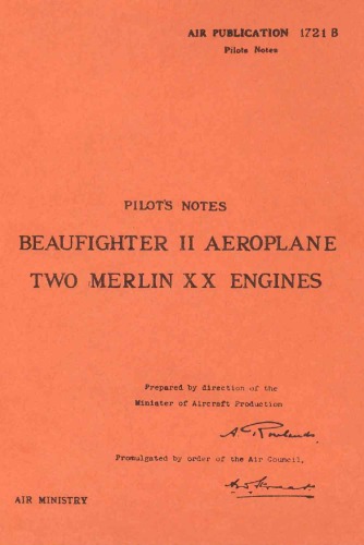 خلبانان یادداشت های Beaufighter II با دو مرلین XX