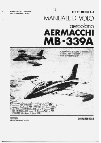 دفترچه راهنمای پرواز هواپیما AERMACCHI MB-339A