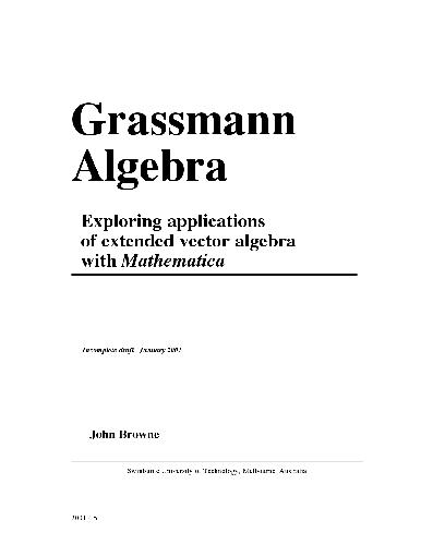 جبر گراسمان. کاوش در برنامه های کاربردی از جبر بردار طولانی با Mathematica