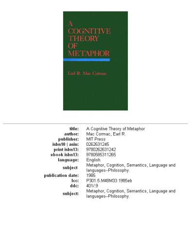 نظریه شناختی استعاره