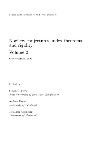 حدس های نوویکوف ، قضایای شاخص و استحکام: Oberwolfach ، 1993