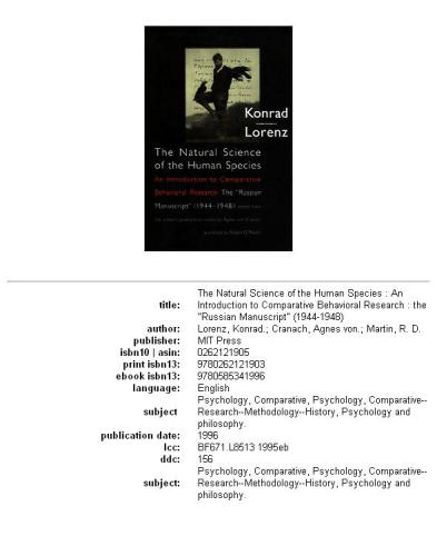 علم طبیعی گونه های انسانی: مقدمه ای برای تحقیقات مقایسه رفتاری رفتاری: 