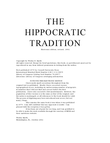 ﻿سنت بقراطی (انتشارات کرنل در تاریخ علم)