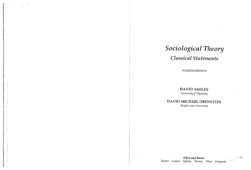 ﻿نظریه جامعه شناسی: بیانات کلاسیک