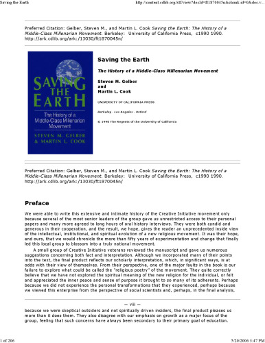 صرفه جویی در زمین: تاریخ جنبش هزاره طبقه متوسط