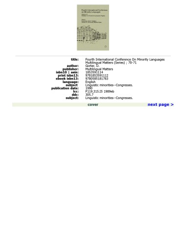 چهارمین کنفرانس بین المللی زبان های اقلیت: دوره 2: مقالات اروپای غربی و شرقی