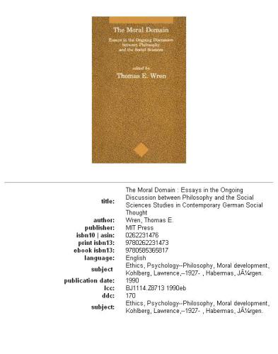 قلمرو اخلاقی: مقاله هایی در مورد بحث بین فلسفه و علوم اجتماعی است