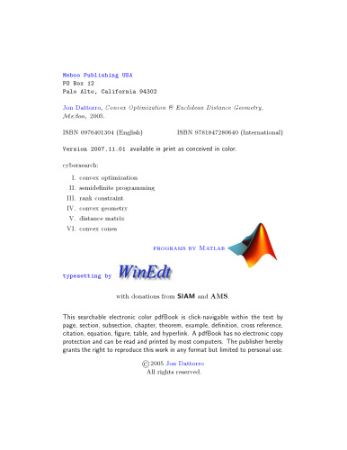 بهینه سازی محدب و هندسه فاصله اقلیدس (بدون کتابشناسی)