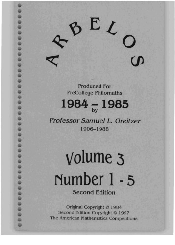 ﻿Arbelos جلد 3 (1984-1985)