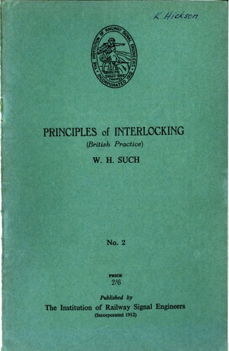 ﻿IRSE Green Book No.2 Principles of Interlocking (British Practice) 1949