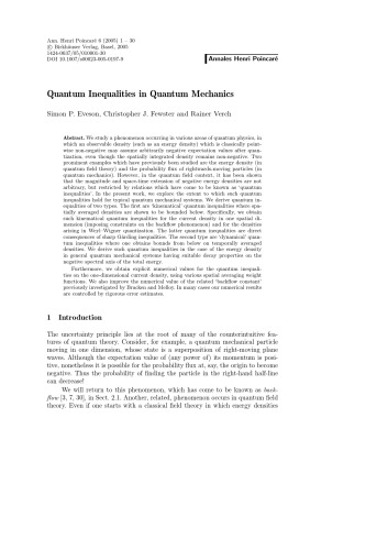 ﻿Annales Henri Poincaré - جلد 6