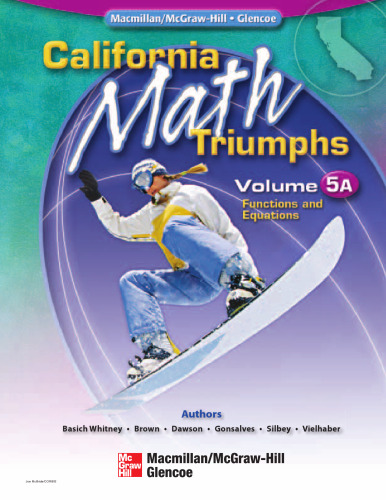 ﻿کالیفرنیا Math Triumphs VOL 5A FUNCTIONS (CALIFORNIA Math TRIUMPHS VOL 5A)