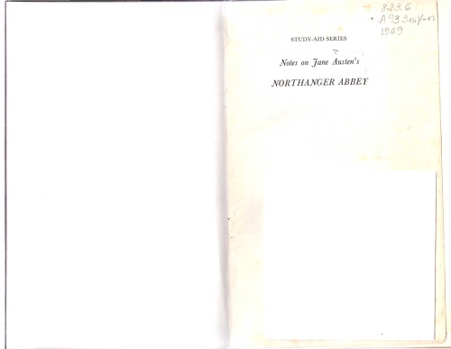 یادداشت های مربوط به جین آستین در Northanger Abbey (سری مطالعاتی-کمک)