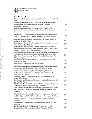 بررسی سالانه ایمونولوژی دوره 17، 1999