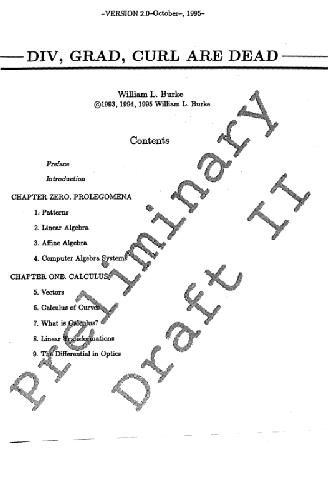 دیو، grad، curl مرده اند