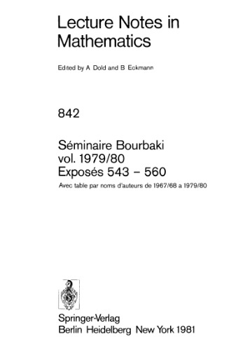 Seminar Bourbaki vol 1979 80 معادل 543-560