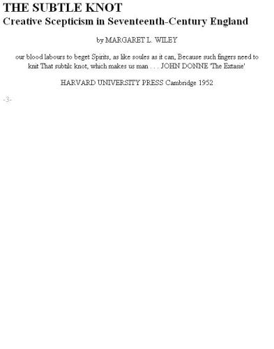 گره ظریف: شک و تردید خلاق در انگلستان قرن هفدهم