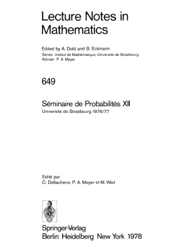 Probabilites XII سمینار