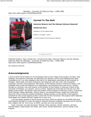 ﻿حمل شده به دیوار: یادبود آمریکایی و کهنه سربازان ویتنام