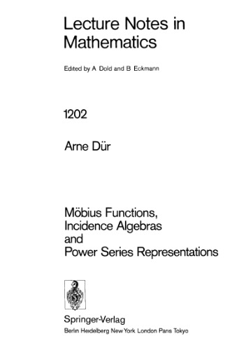توابع Möbius ، Algebras Incidence و نمایندگی های سری Power