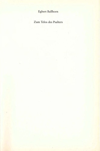 ﻿در تلس از مزامیر: زمینه متنی کتاب چهارم و پنجم مزامیر (Ps 90-150)