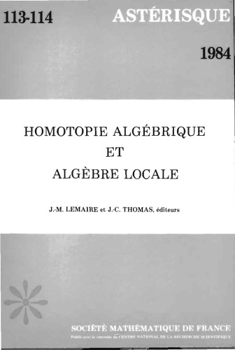 ﻿Homotopie algébrique et algèbre locale