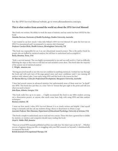 SPSS Survival Manual: راهنمای گام به گام برای تجزیه و تحلیل داده ها با استفاده از SPSS، نسخه 4