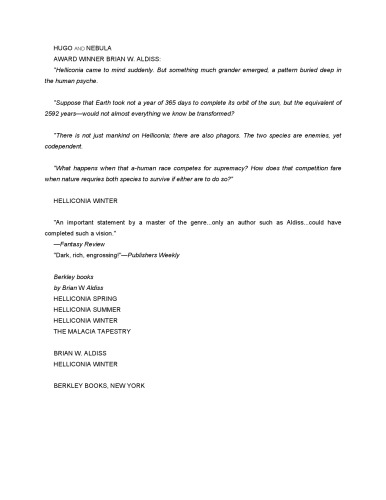 ﻿Helliconia Winter (سه گانه Helliconia: کتاب 3)