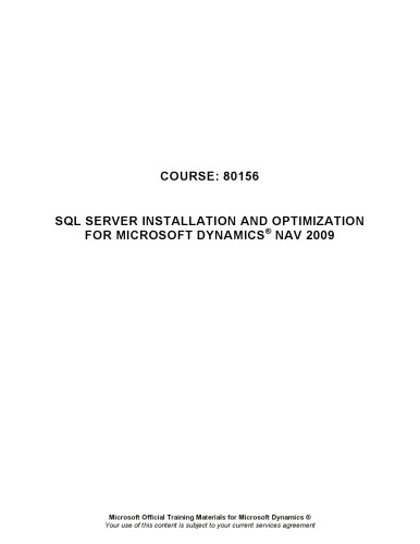 ﻿نصب و بهینه سازی SQL Server برای Microsoft Dynamics® NAV 2009