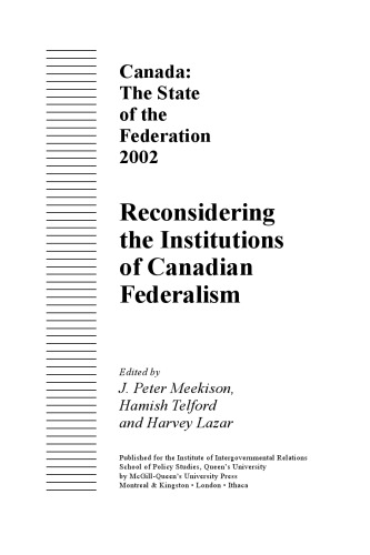 ﻿کانادا: وضعیت فدراسیون 2002: بررسی مجدد نهادهای فدرالیسم کانادا