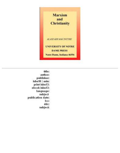﻿مارکسیسم و ​​مسیحیت
