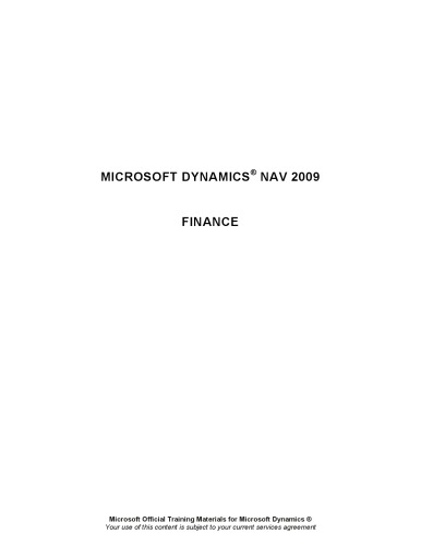 ﻿Microsoft Dynamics® NAV 2009 - امور مالی