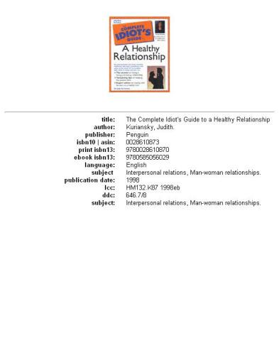 ﻿راهنمای کامل احمق برای یک رابطه سالم