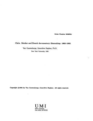﻿کریس مارکر و فیلم سازی مستند: 1962-1982 (پایان نامه دکترا)
