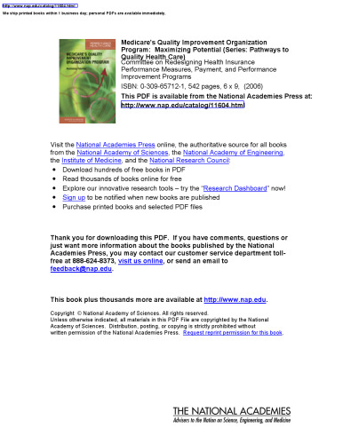 ﻿برنامه سازمان بهبود کیفیت مدیکر: حداکثر کردن پتانسیل (مجموعه: مسیرهایی به سوی مراقبت های بهداشتی با کیفیت)