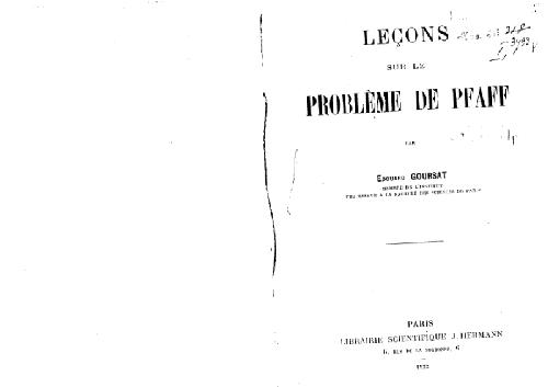 ﻿درس هایی در مورد مسئله Pfaff