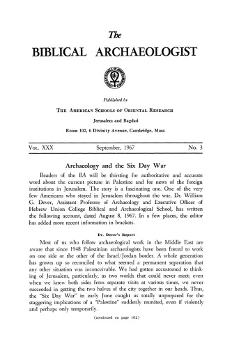 ﻿[مجله] باستان شناس کتاب مقدس. جلد 30. شماره 3