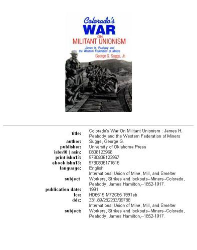 ﻿جنگ کلرادو علیه اتحادیه گرایی مبارز: جیمز اچ پی بادی و فدراسیون غربی معدنچیان