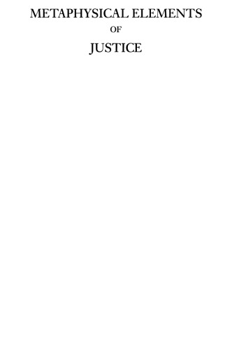 عناصر متافیزیکی عدالت: قسمت اول متافیزیک اخلاق