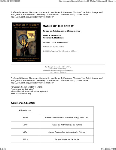 ﻿نقاب های روح: تصویر و استعاره در میان آمریکا