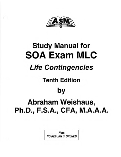 کتابچه راهنمای مطالعه برای مدل های آزمون اکچوئری برای موارد احتمالی زندگی